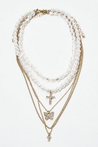 Oyster Bead Layered Necklace