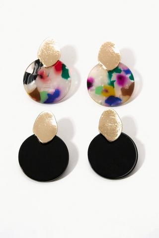 2 Pack Drop Stud Earrings