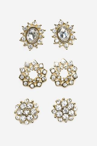 3 Pack Stud Earrings
