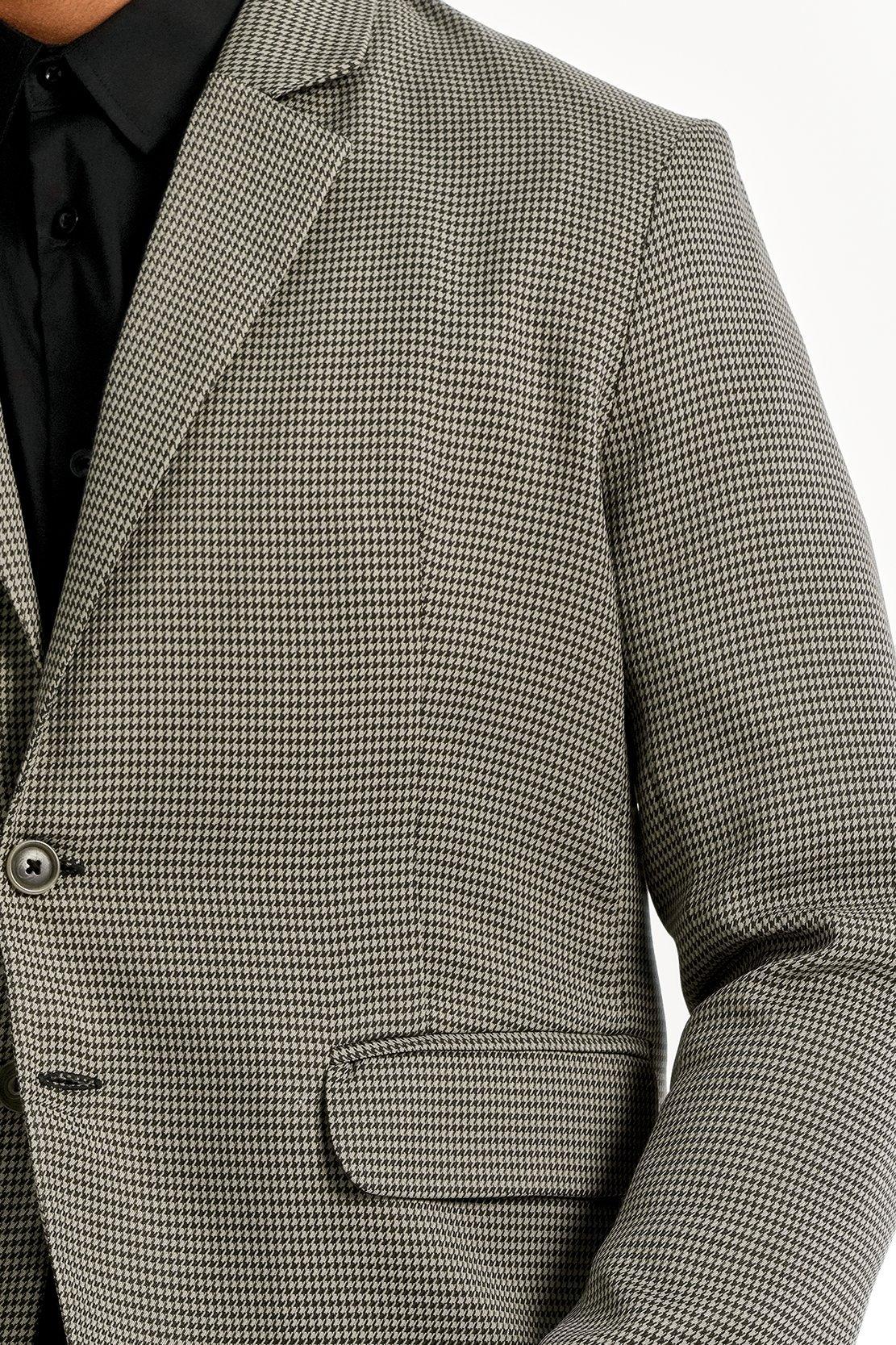 Herren Houndstooth Formal Notch Revers für Hochzeit Party Smoking (Bla