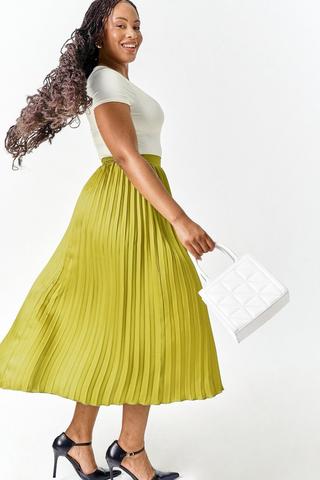 Satin Pleated Skirt