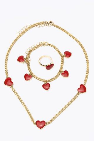 3 Pack Heart Jewellery Set