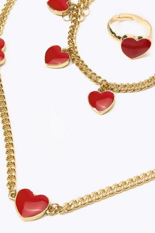 3 Pack Heart Jewellery Set