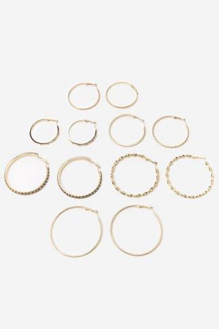 6 Pack Hoop Earrings