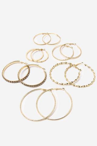 6 Pack Hoop Earrings
