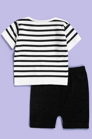 Stripe T-Shirt And Cycle Shorts Set