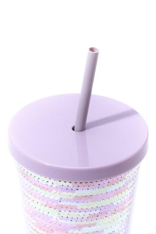 Sequin Straw Cup