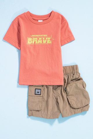 Graphic T-Shirt And Cargo Shorts Set