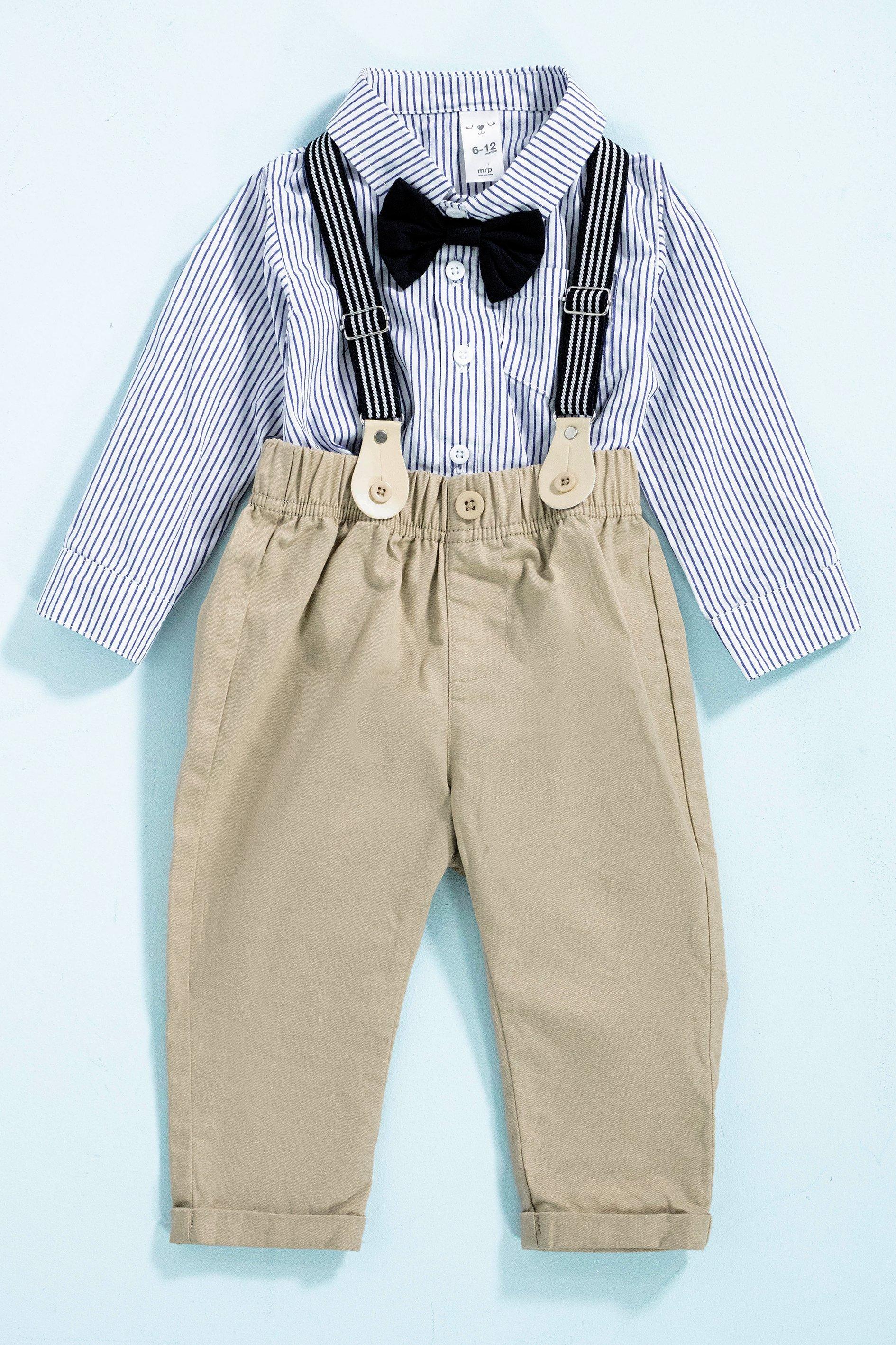 3pcs Set Striped Jacket, Vest & Pants