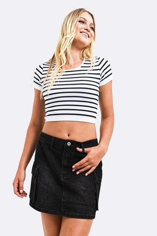 Seamless Stripe Fitted Top