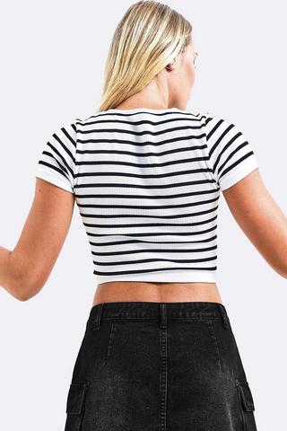 Seamless Stripe Fitted Top