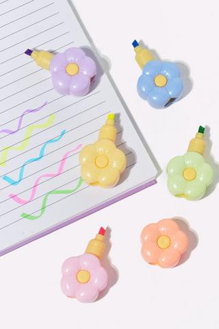 6 Pack Stacked Flower Highlighters 