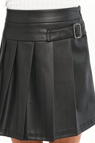 Pleated Pleather Skirt