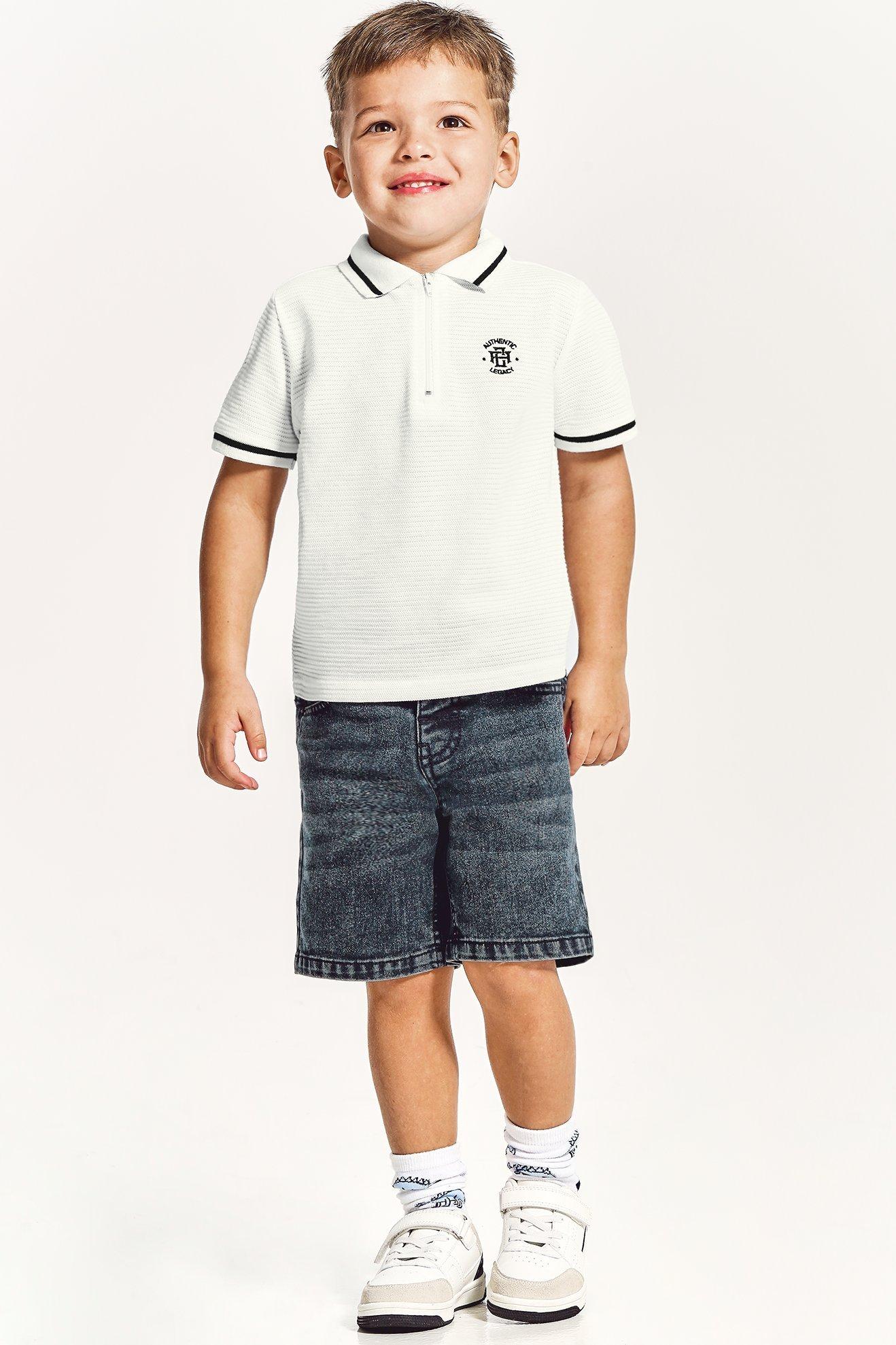 Boys Logo Embroidered Denim Shorts main image 0