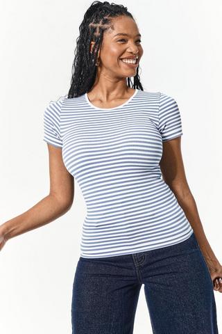 Seamless Stripe Fitted Top