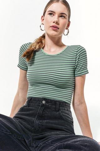 Seamless Stripe Fitted Top