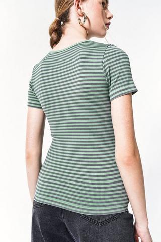 Seamless Stripe Fitted Top