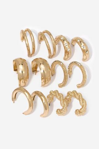 6 Pack Hoop Earrings