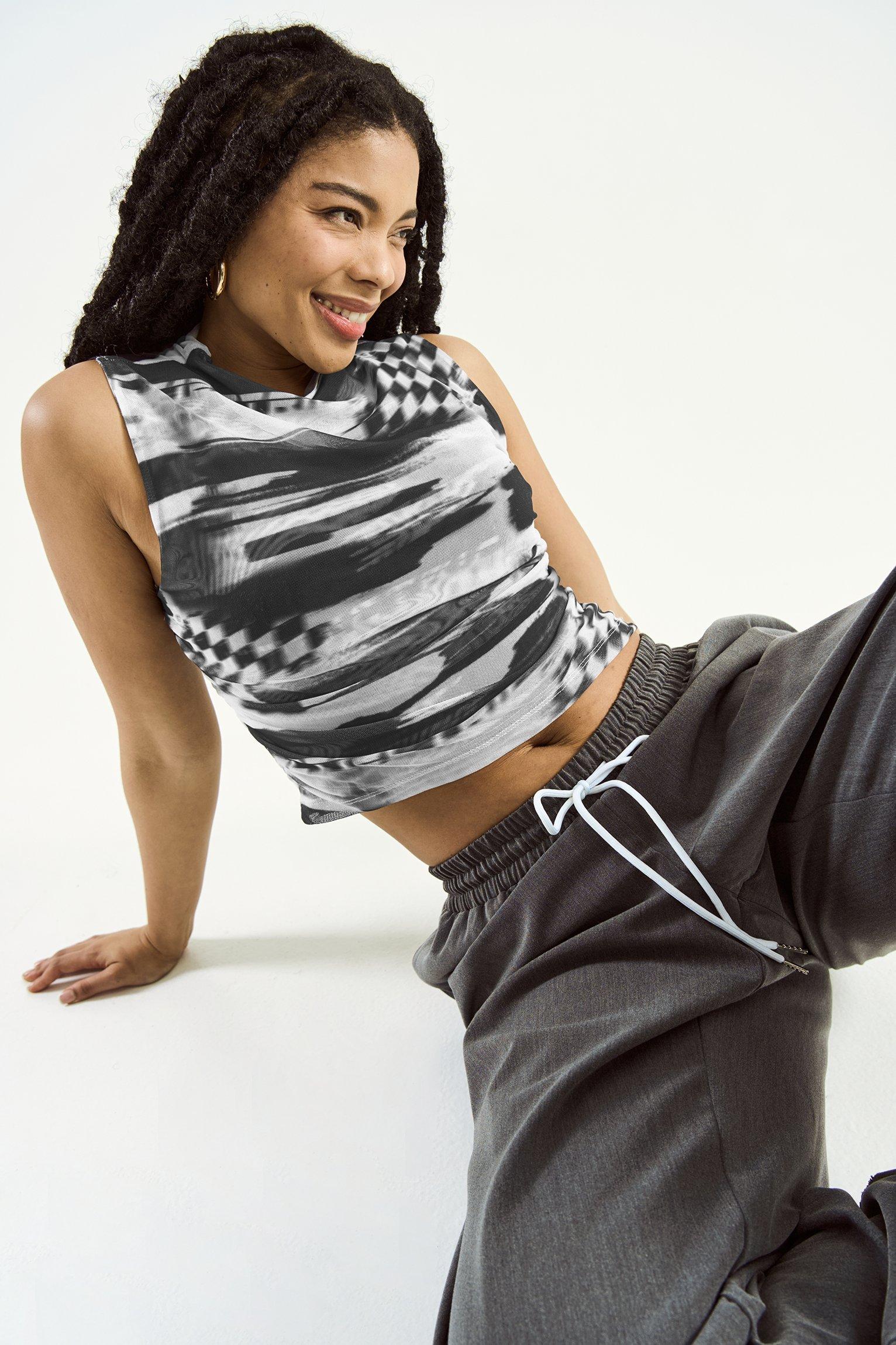 Hype The Detail Mesh Turtle Neck - Black main image 0