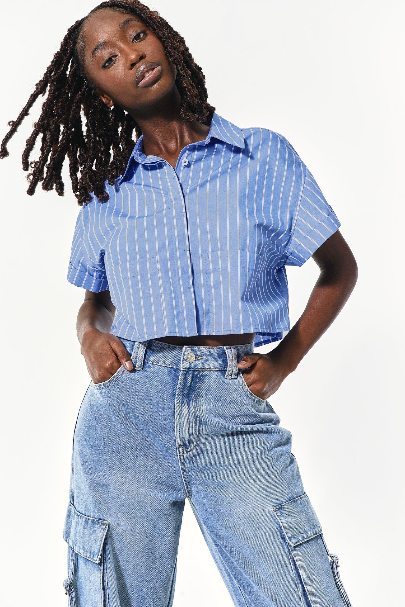Funmix Armband Pinstripe Poplin Shirt main image 0