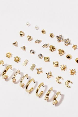 20 Pack Hoop And Stud Earrings