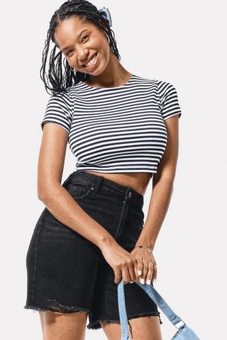 Stripe Ribbed T-Shirt