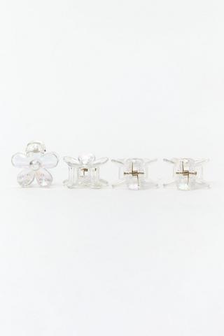 4 Pack Flower Hair Clips