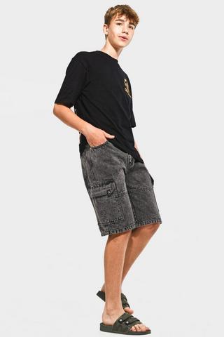 Denim Cargo Shorts
