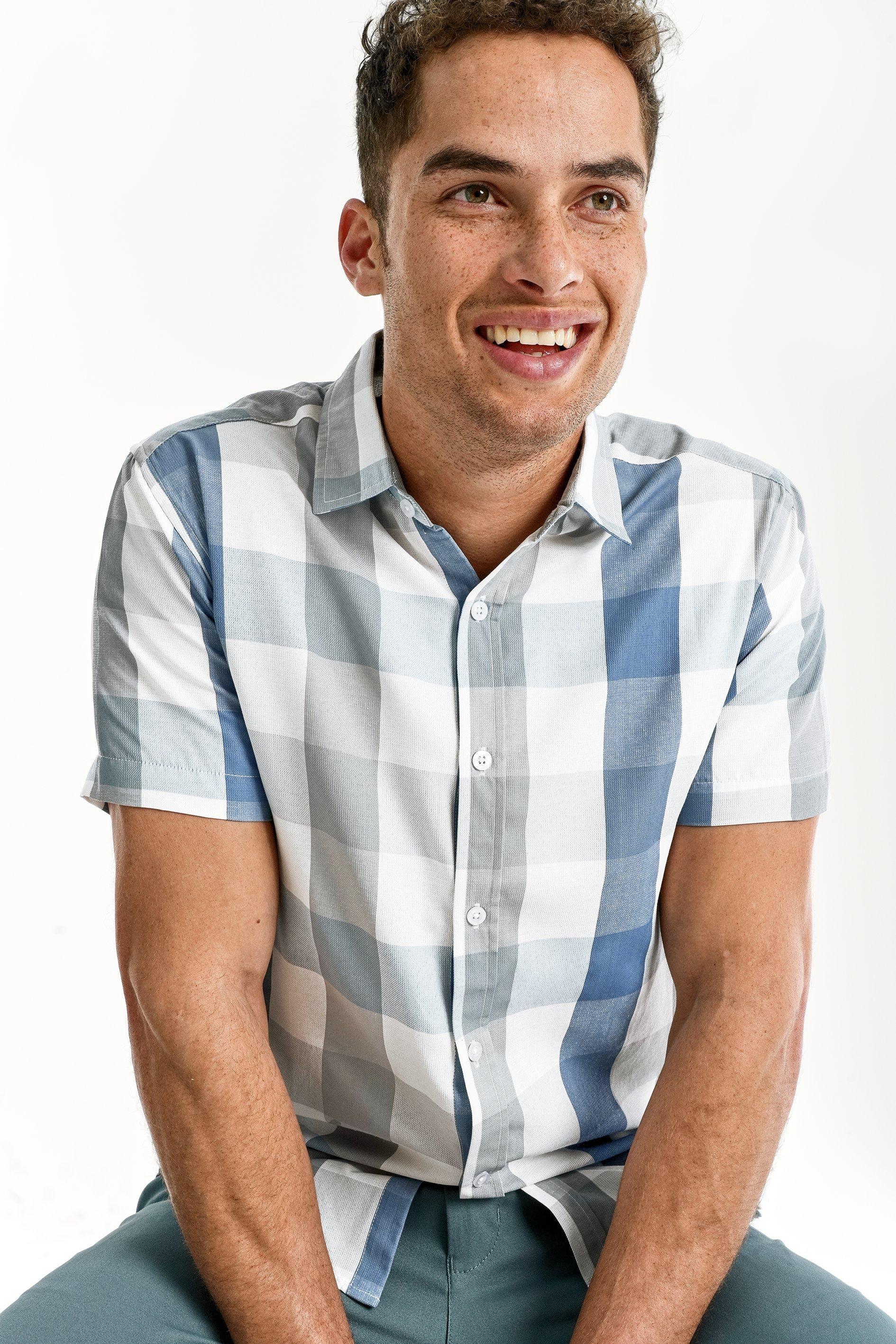 3010002 Bordeaux Check Cotton Shirt main image 1