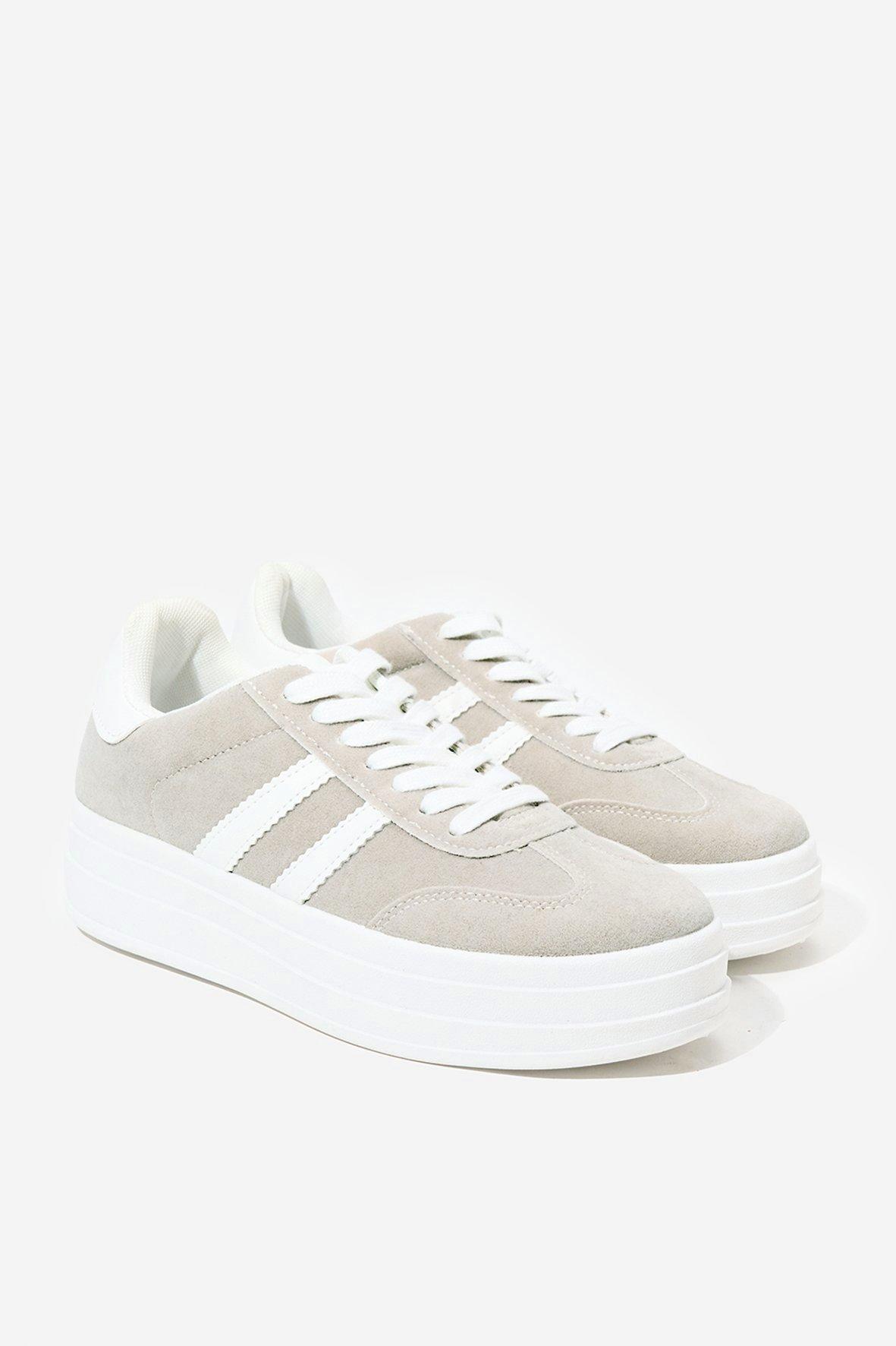 LP 26SS Velcro-strap Sneaker Beige mix White Suede Leather 606508