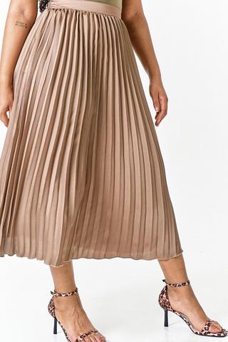 Satin Pleated Skirt
