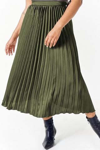 Satin Pleated Skirt