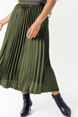 Satin Pleated Skirt