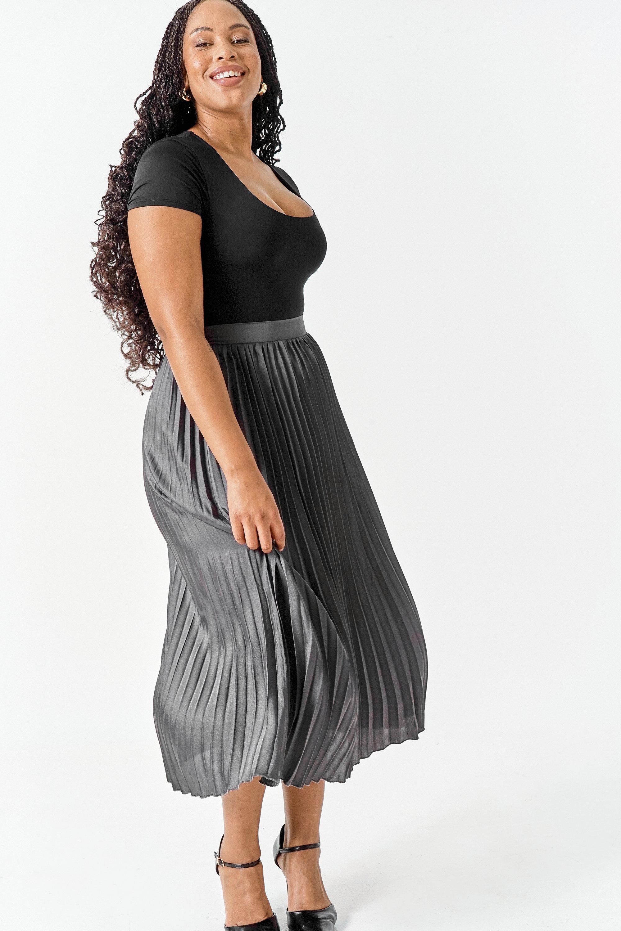 Satin Plisse Skirt