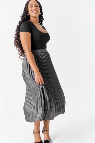 Satin Pleated Skirt