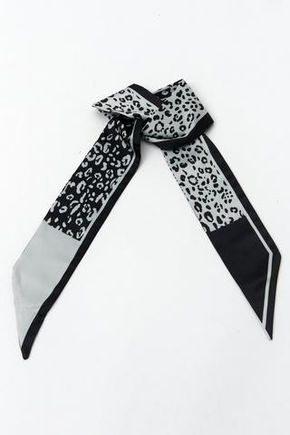 Leopard Print Satin Neck Scarf