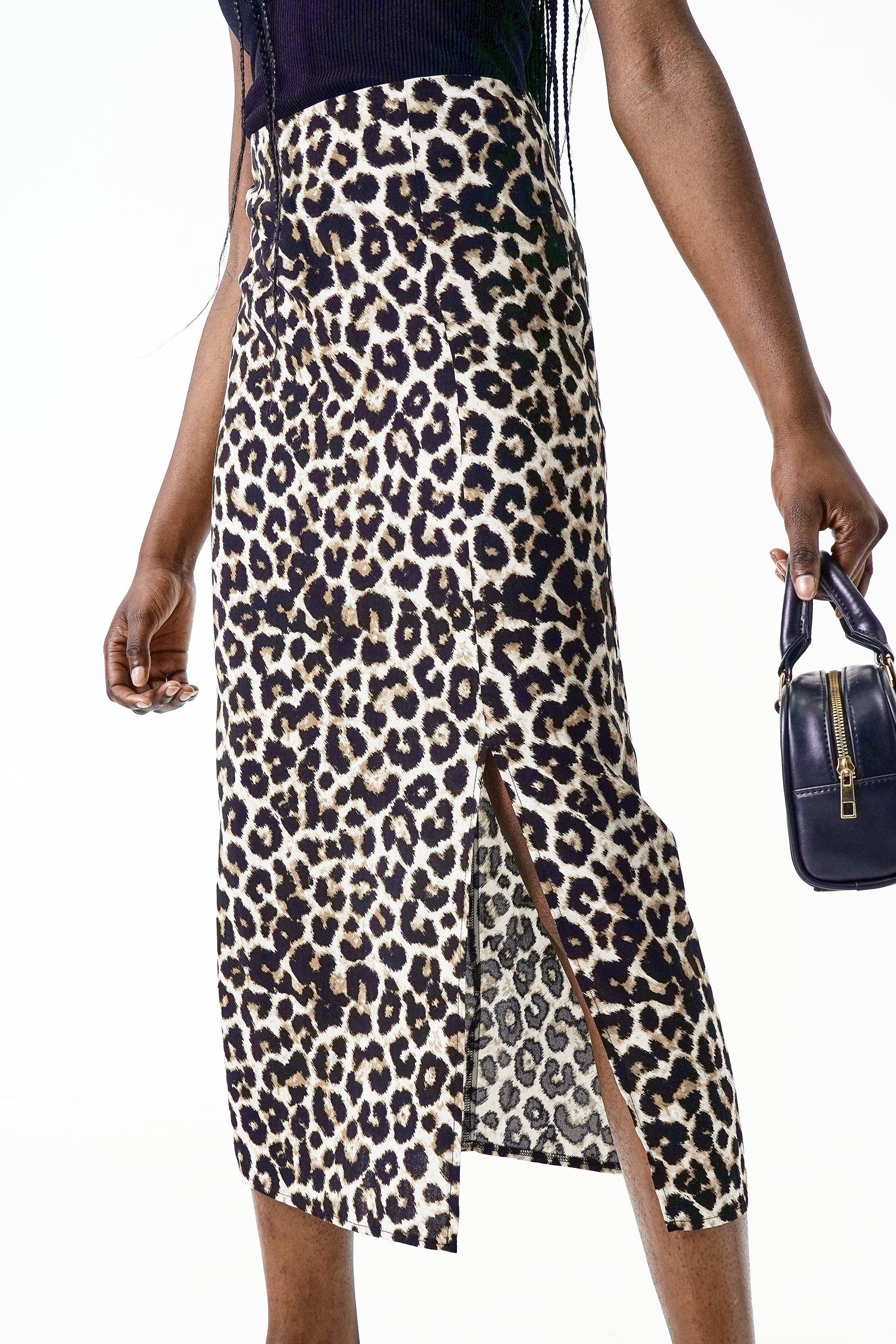 Midi Animal Print Regular Skirt ber23k3121