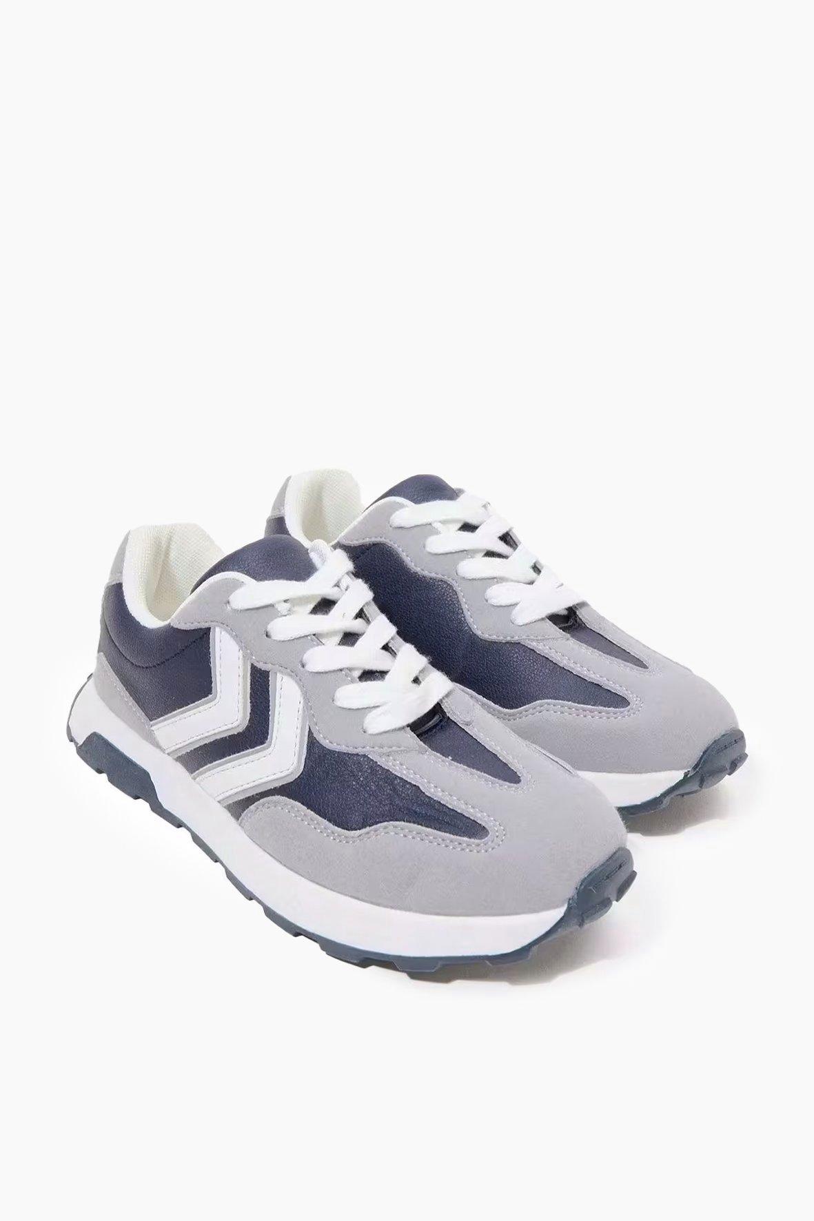 Fit Trainers Neon Blue Mesh And Grey Leather main image 1