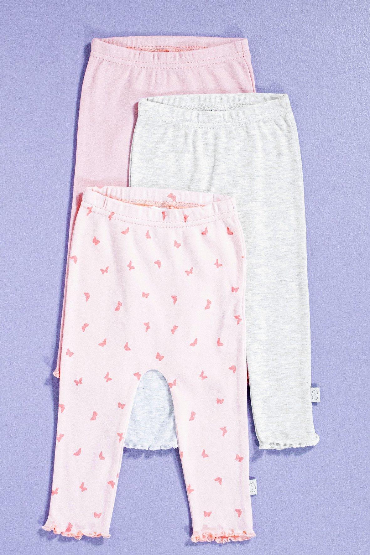 Babyhug Three Fourth Length Lycra Leggings Pack of 3 - Multicolor