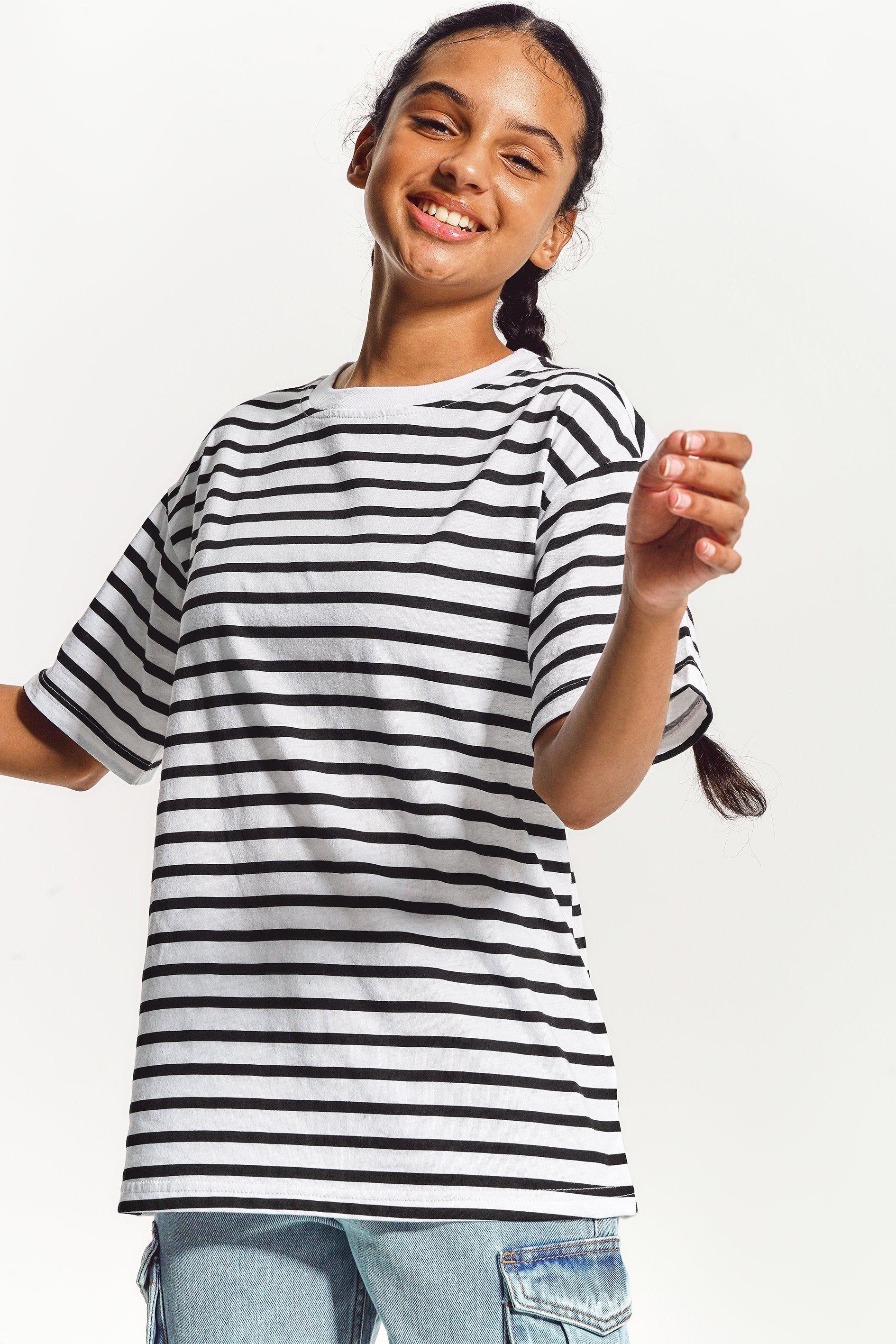 Striped Oversized Short Sleeve T-Shirt main image 1