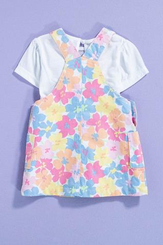 Floral Pinafore Dress And T-Shirt