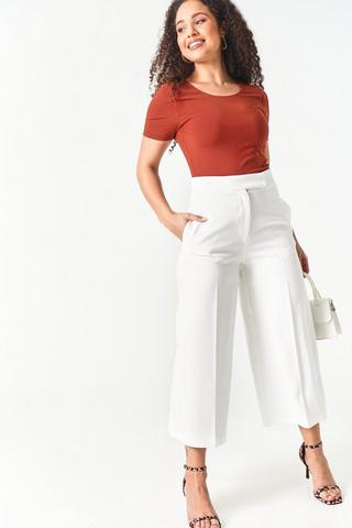 Cropped Wide Leg Pants