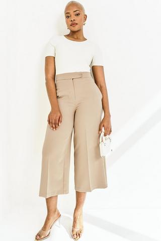 Cropped Wide Leg Pants