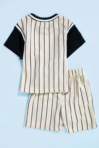 Stripe T-Shirt And Shorts Set