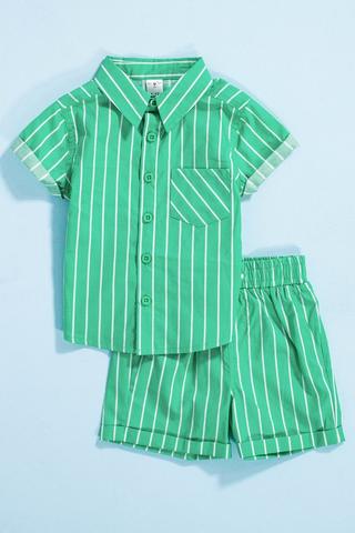 Stripe Shirt And Shorts Set