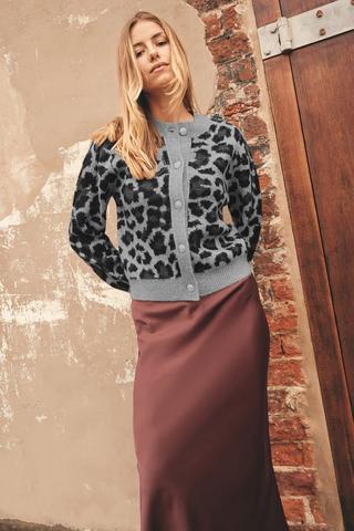 Leopard Print Knit Cardigan