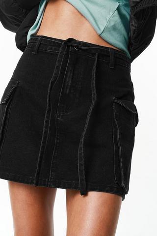 Utility Denim Skirt