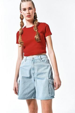 Cargo Bermuda Denim Shorts