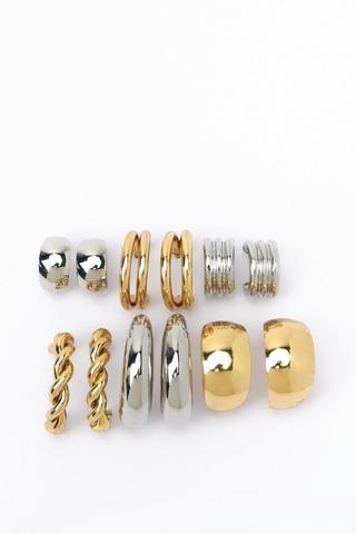 6 Pack Hoop Earrings