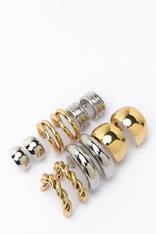 6 Pack Hoop Earrings